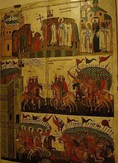 Битва суздальцев с новгородцами икона