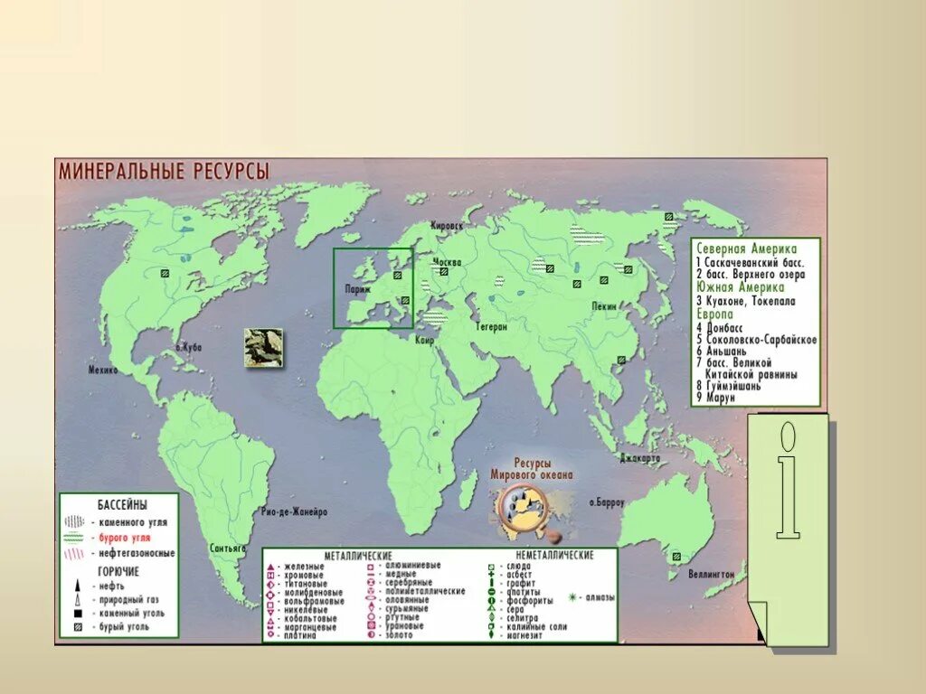 Крупнейшие месторождения полезных ископаемых в мире на карте. Природные ресурсы обозначения