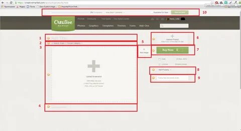 Как загружать работы на Creative Market.