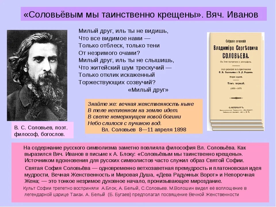 Письмо владимиру соловьеву. Соловьев философ. Соловьев презентация.