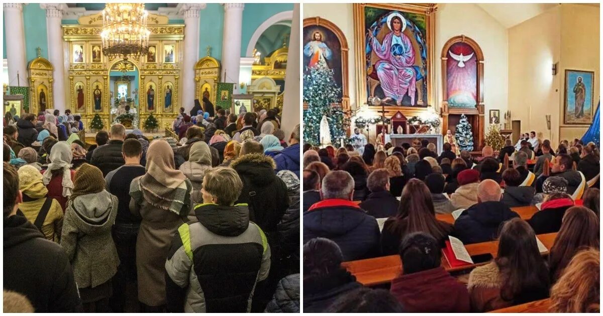 Кто стоит в церкви