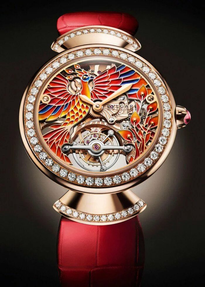 Bvlgari Tourbillon часы наручные. Часы женские Piaget Phoenix. Наручные часы с эмалью на циферблате. Часы ручные с птицей.