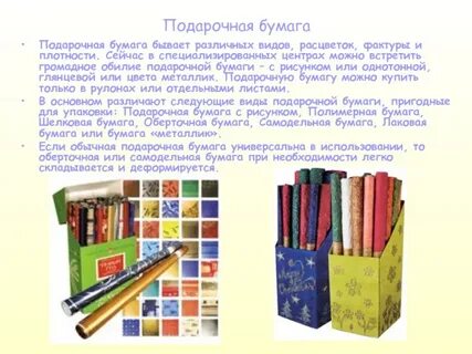 Виды существующей бумаги