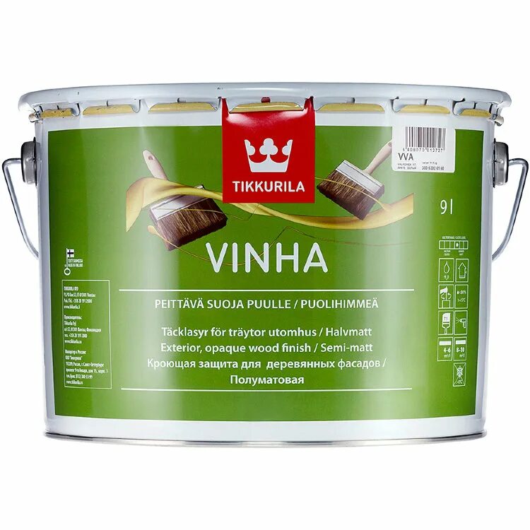 Фасадная краска тиккурила для наружных работ. Tikkurila vinha, 9 л. краска tikkurila vinha. антисептик tikkurila vinha 9 л. краска винха тиккурила для дерева.