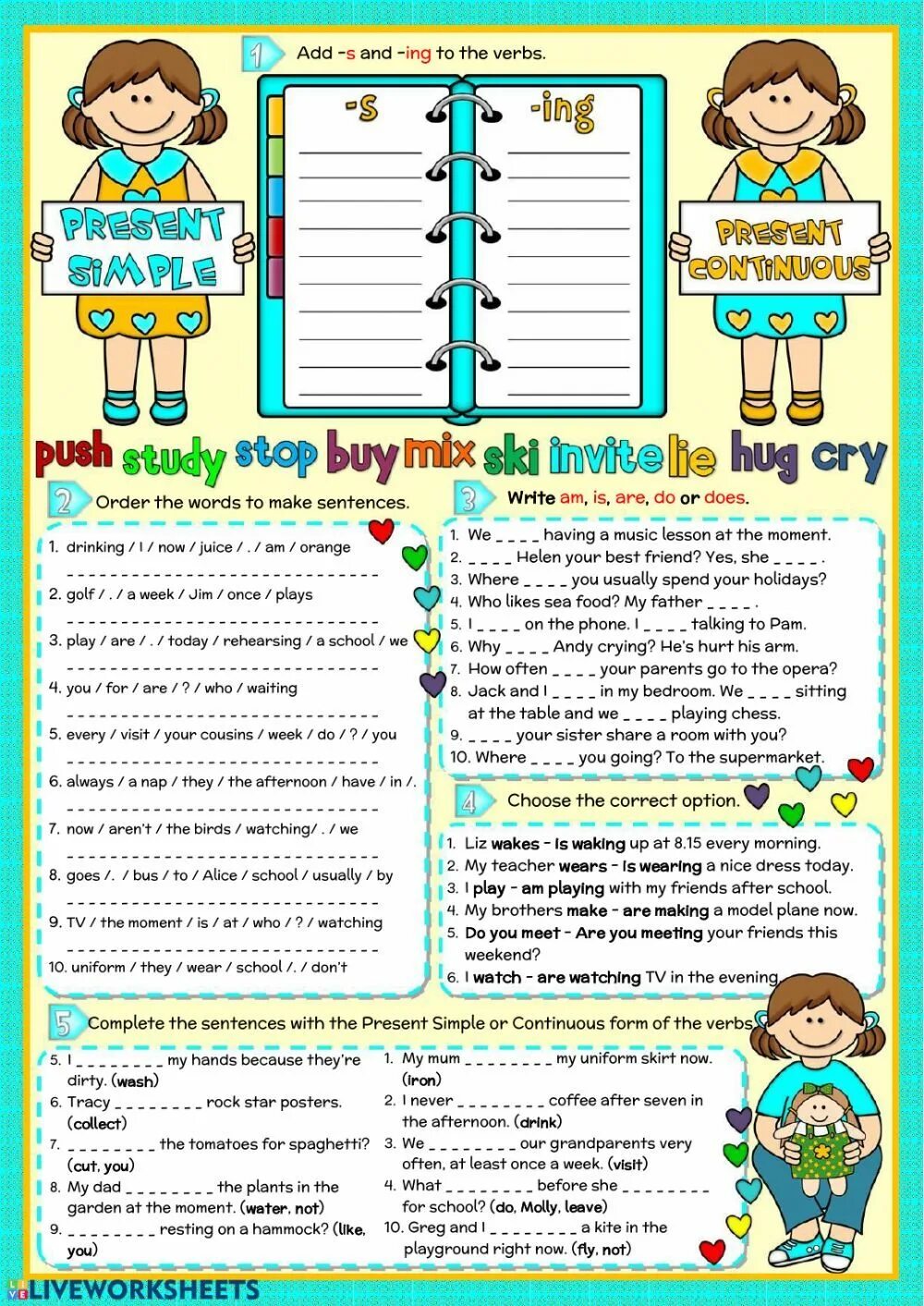 Worksheets английский present simple present Continuous. Рабочий лист present Continuous. Present simple Continuous Worksheets. Present simple Worksheets.