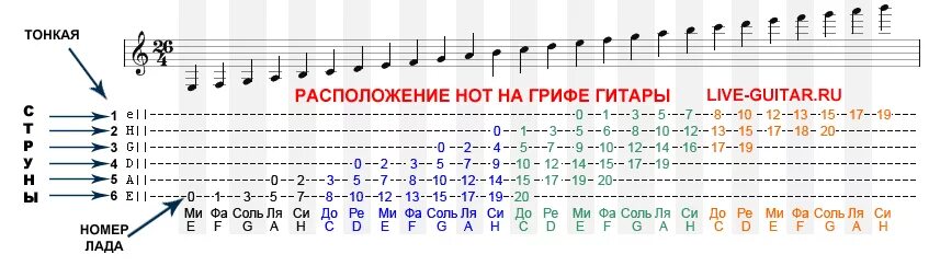 Ноты на грифе гитары 6 струн. Расположение нот на грифе электрогитары таблица. Нотный ряд на гитаре 6 струн. Ноты на 6 струнной гитаре расположение. Ноты как читать для начинающих