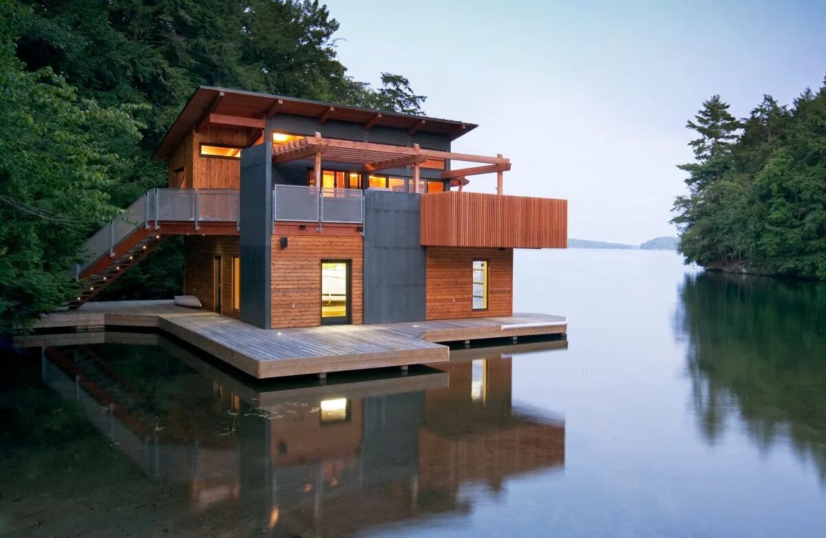 Поселки домов на воде. Ботхаус boathouse. эллинг норвегия. домик на воде. домик на берегу озера.