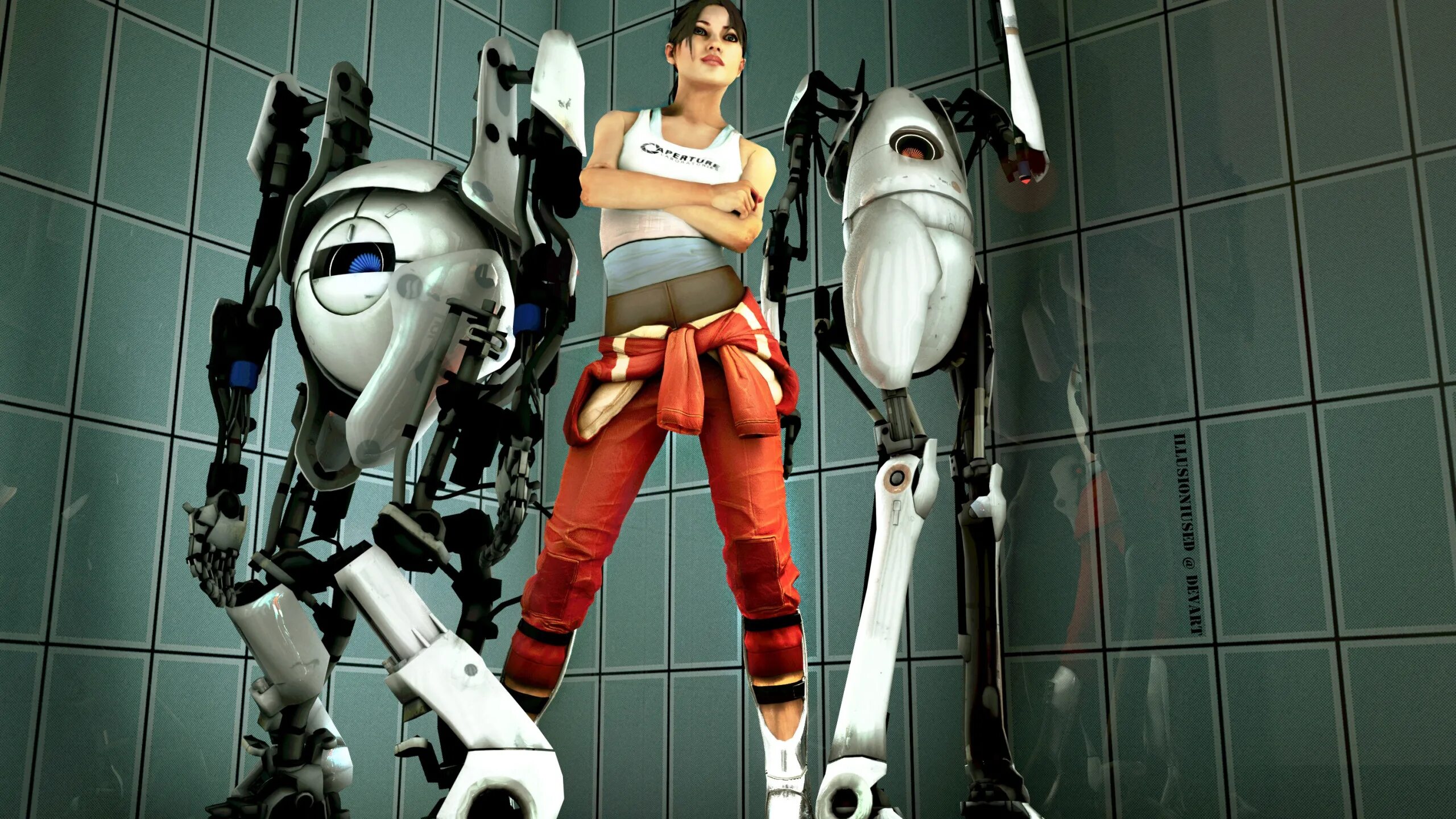 Как называется игра где девушка робот. Portal 2. портал 2 игра роботы. portal 2 обои chell atlas. девушка робот.