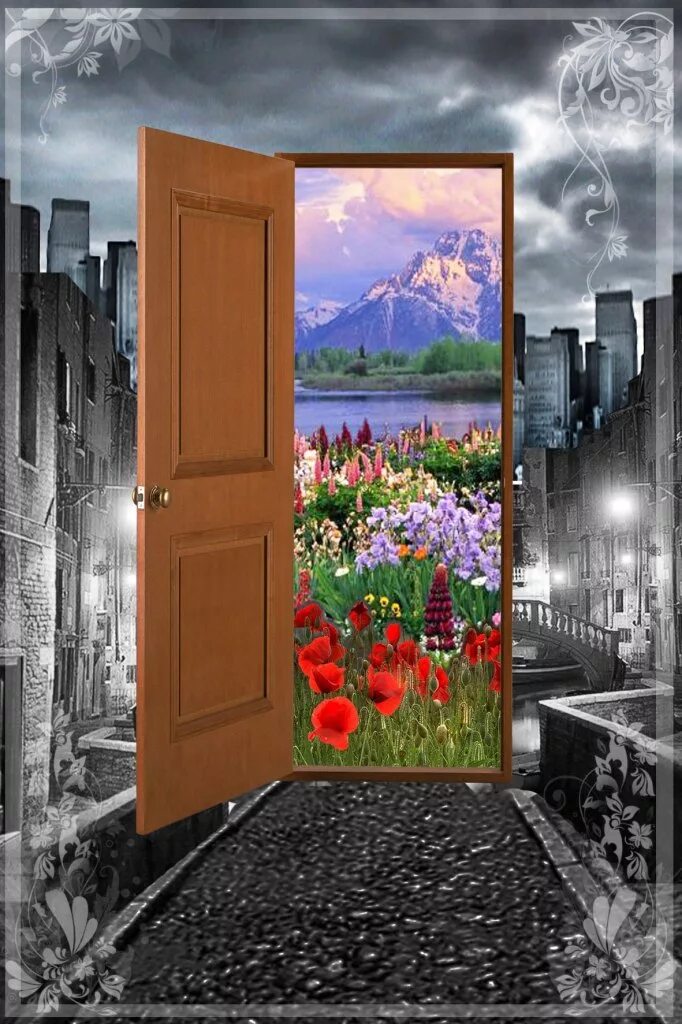 Открой мне двери давно пришла я. Дверь в новую жизнь. Открытые двери. Дверь в природу. Двери в прекрасное будущее.