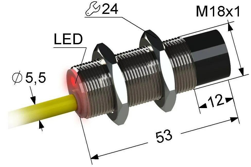 D019 Мега-К Индуктивный датчик PS2-18M53-12N11-K купить в "Sensoren" по цене 214
