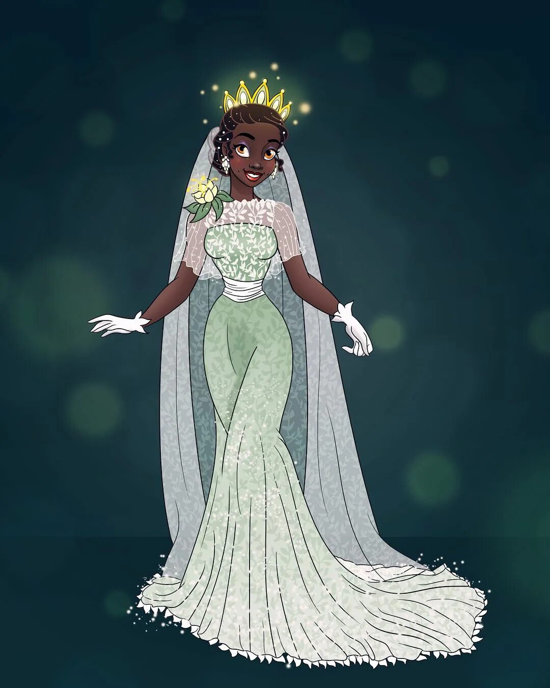 Принцессы Диснея в свадебных платьях. Тиана принцесса. Невеста Тиана принцесса Дисней. Тиана принцесса свадьба.