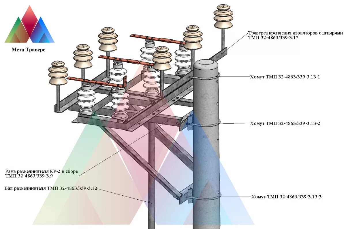 Кронштейн разъединителя кр2. Кронштейн крепления ОПНП 6-10 кв. Кронштейн под ОПН-10кв на опоре. Траверса ТМП-32-4863/339-3.18 (для крепления ОПН). Опн на опоре