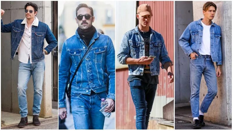 Можно ли носить джинсовку. Мужчина в джинсовой куртке. Джинсовый костюм мужской модный. Куртка под джинсы мужская Весенняя. Мужчина в джинсах и джинсовой куртке.