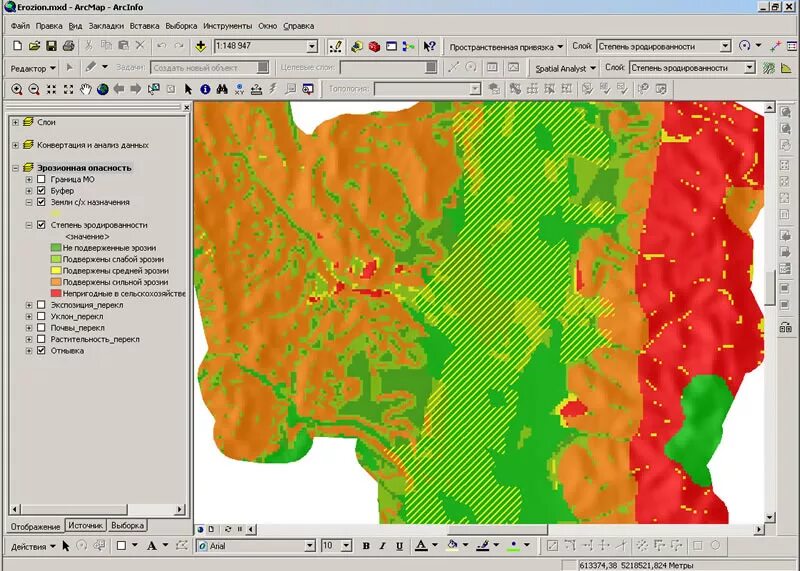 Почвенная карта ГИС. Карта эрозионно опасных земель. Картограмма эрозии. Карта эрозионных процессов.