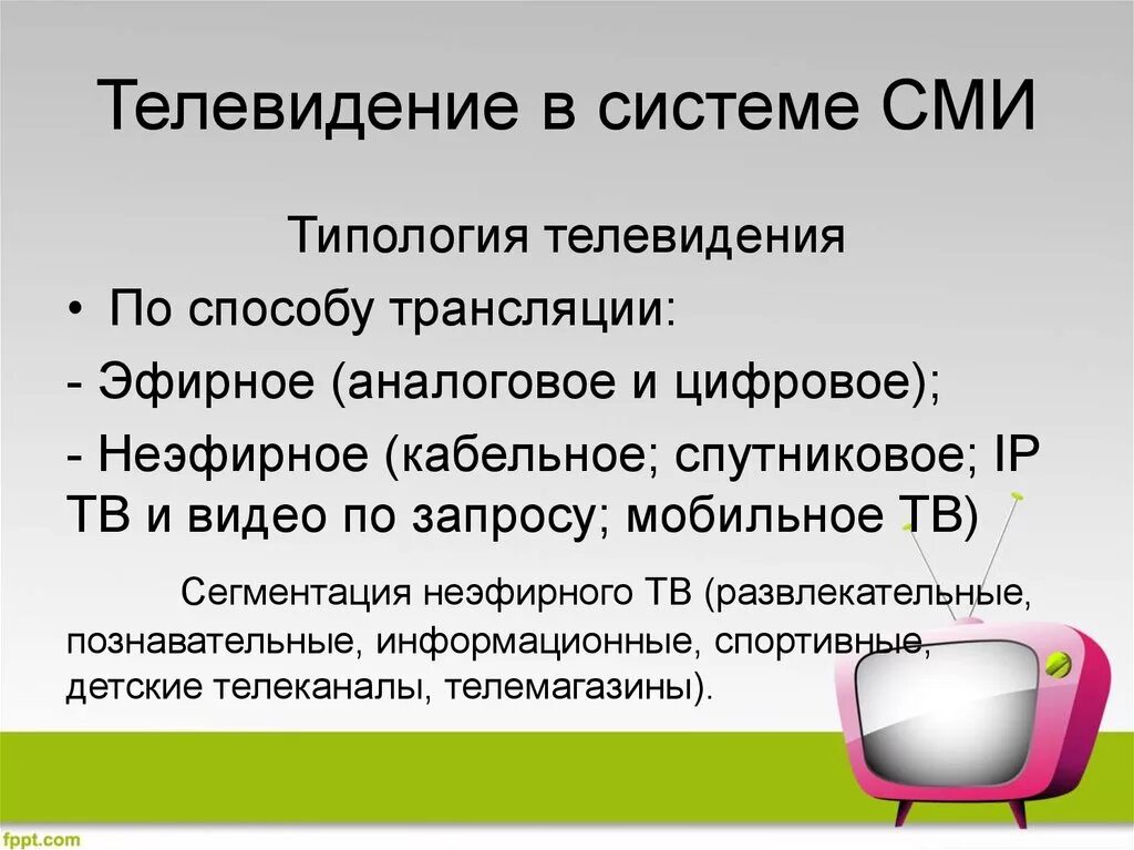 Типология телеканалов. Телевидение в системе СМИ. Телевидение как СМИ. Структура СМИ. Каналы средства массовой информации