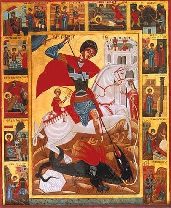 чудо георгия о змие с житием. святой георгий победоносец икона с житием. чудо георгия о змие 15 век новгород. жития святого георгия. вмч георгий победоносец житие.