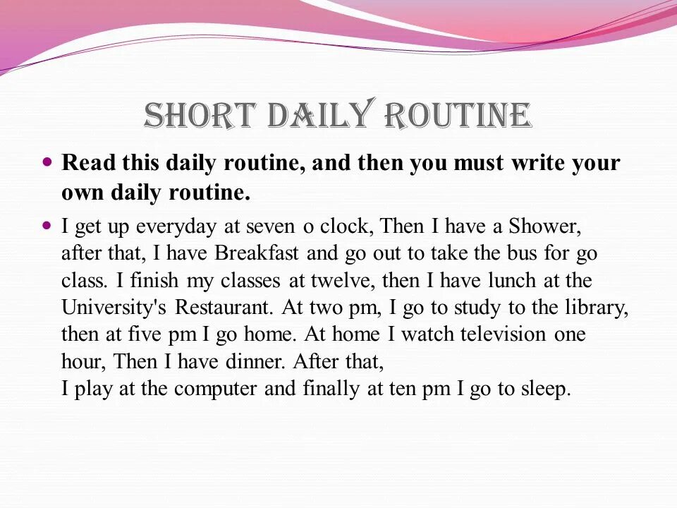 Write a short paragraph about your