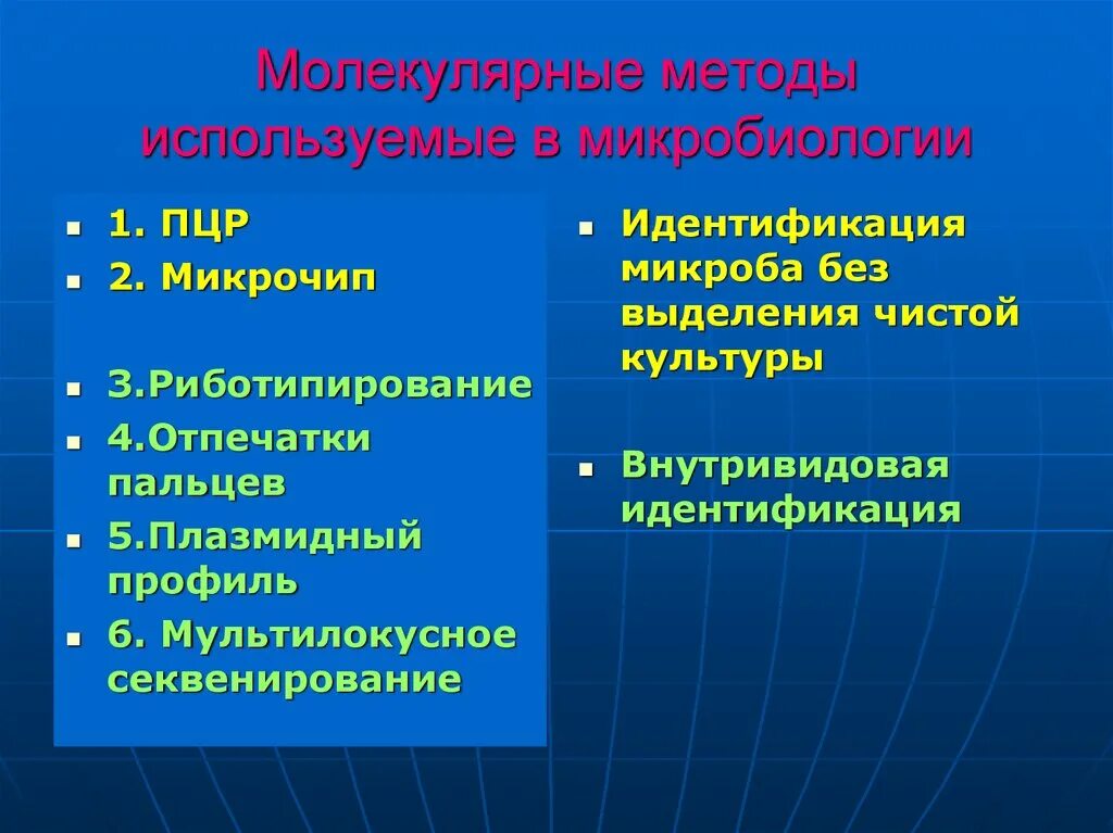 Молекулярный метод используют