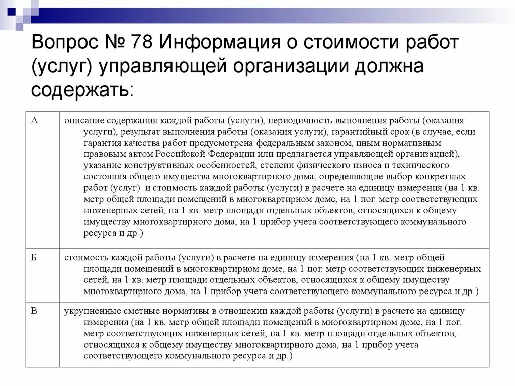 Информация о стоимости работ. Информация о стоимости работ