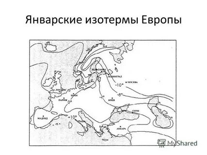 Изотермы на карте проведены через