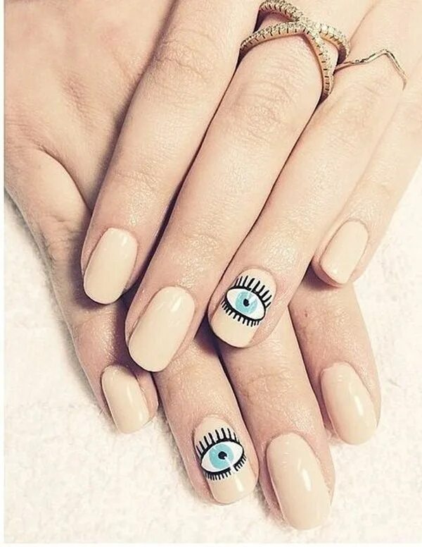 Тренд маникюра eye see you 2025-2025 - фото-идеи и новинки Eye nail art, Evil ey