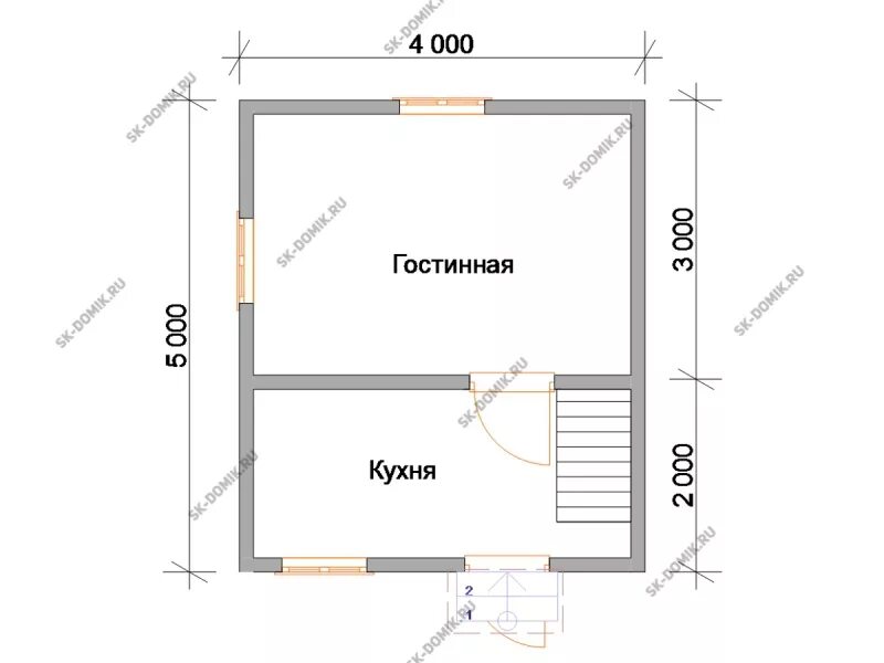 Проект каркасного дома 4 4