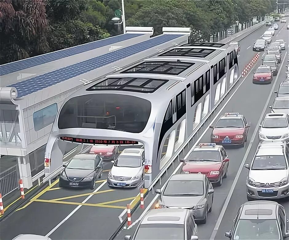 Автобус вл. Портальный автобус transit elevated bus (teb-1). автомобильный транспорт китая. китайские автобусы. автобус будущего в китае.
