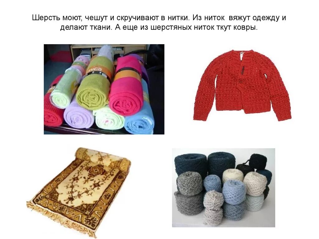 Из чего сделана эта вещь. Предметы из разных материалов. Предметы одежды из шерстяной нити. Бесполезные вещи в мире. Изделия из шерсти 2 класс.