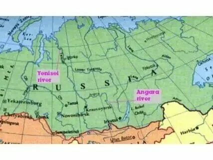 Река ангара на контурной карте Карта россии ангара река