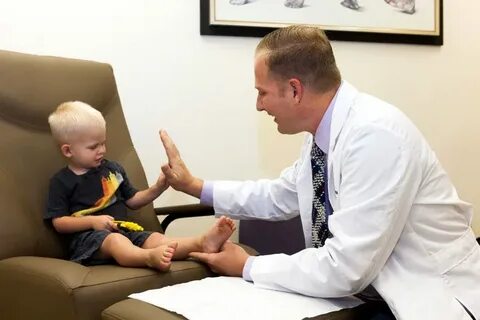 A paediatrician treats children