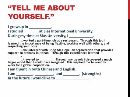 Tell about yourself
