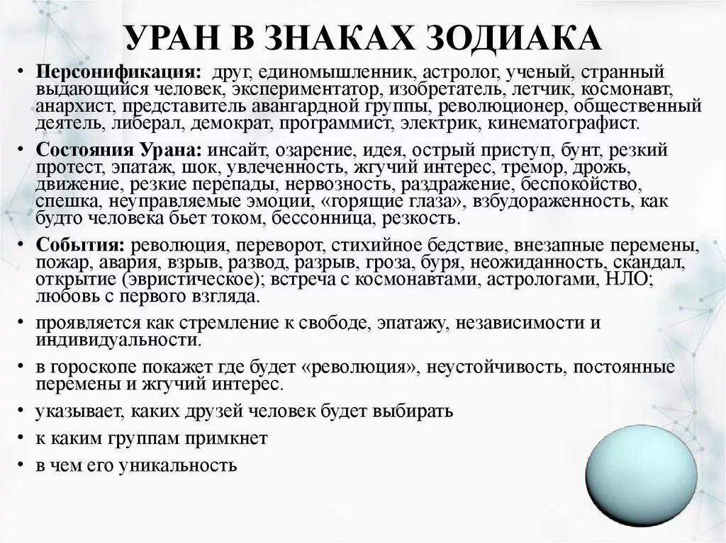 Уран какой знак