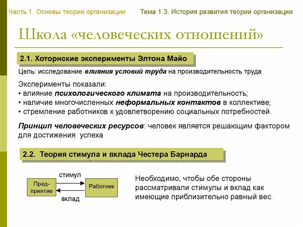 Школы теории организации. Честер Барнард теория организации. Теория организации Барнарда. Теория человеческих ресурсов.