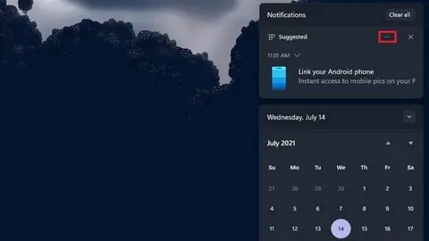 Уведомление windows 11