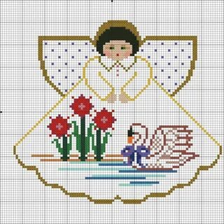 Схема ангела крестом