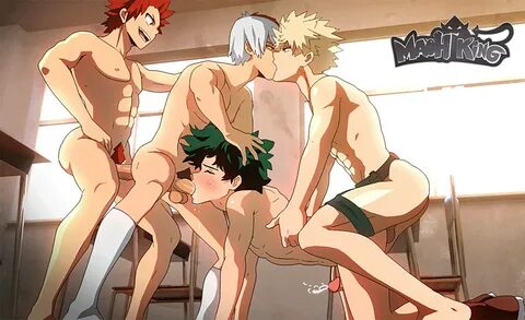 maoh king, eijirou kirishima, izuku midoriya, katsuki bakugou, shouto todor...