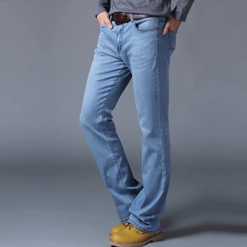 Джинсы мужские классические валберис. Le Gutti Jeans брюки мужские. Джинсы клеш мужские. Брюки клеш мужские. Широкие джинсы клеш мужские.