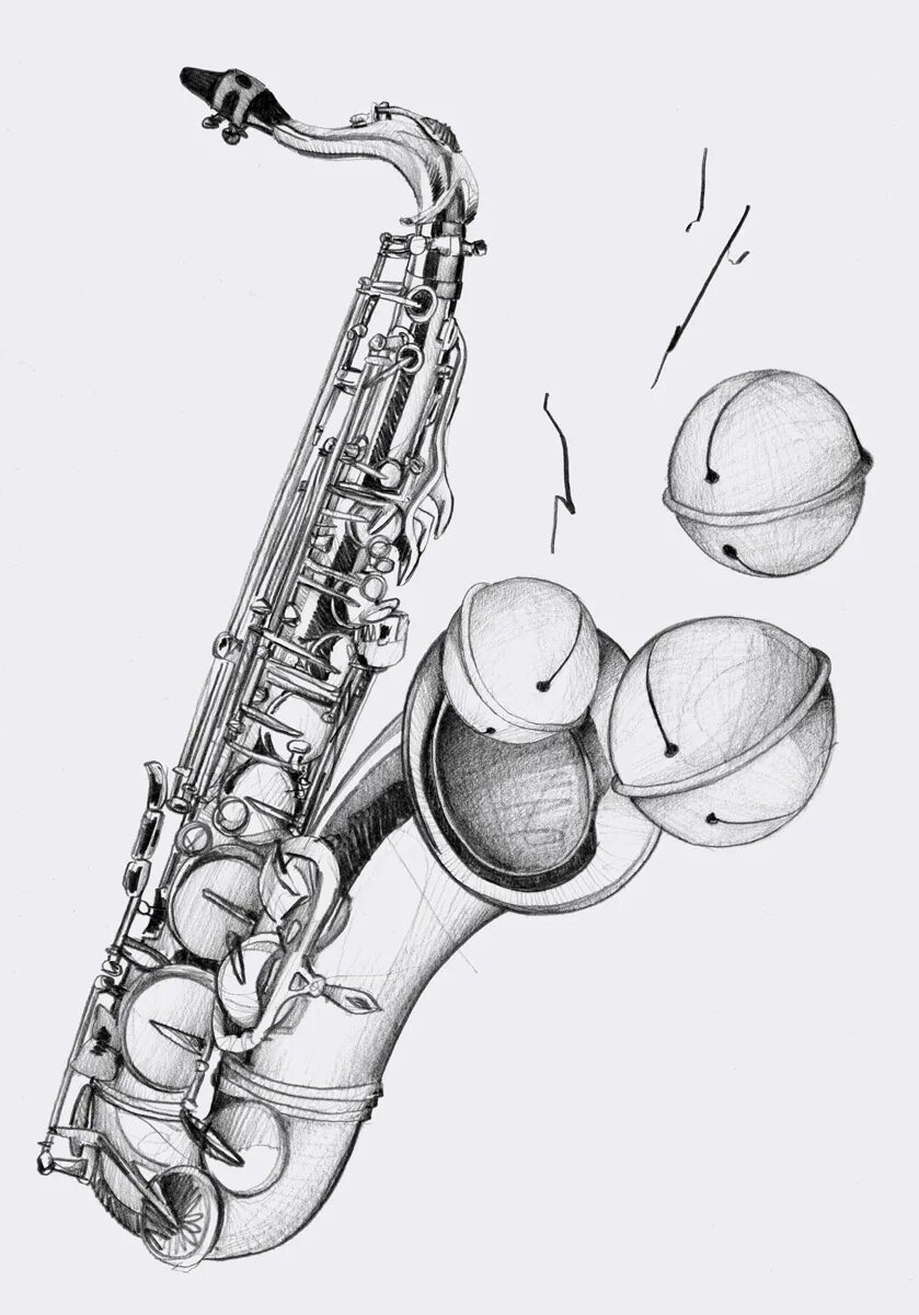 Джаз распечатать. Саксофон рисунок. Нарисовать саксофон. Саксофон карандашом. Музыкальные инструменты Графика.