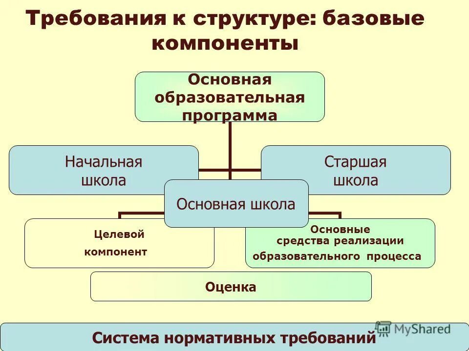 Учебный компонент школы