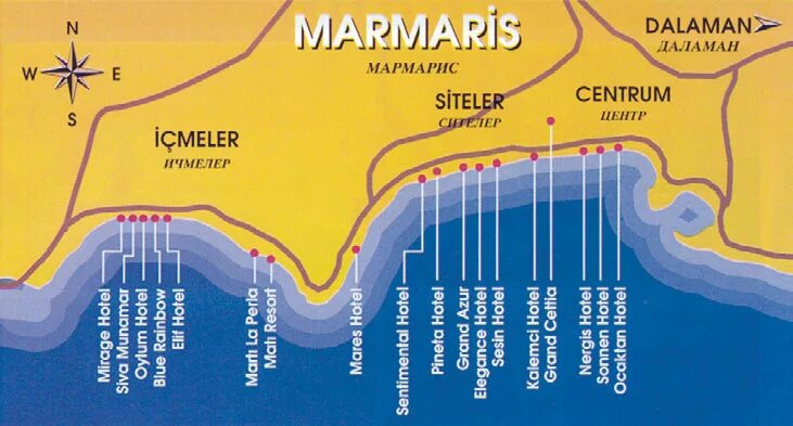 Карта побережья Мармариса с отелями. Турция Мармарис карта побережья. Побережье у Мармарис карта. Мармарис на карте Турции. Где находится мармарис
