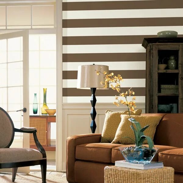 Fjer, blomster, fisk, fugle ... Striped walls, Home decor inspiration, Dining ro