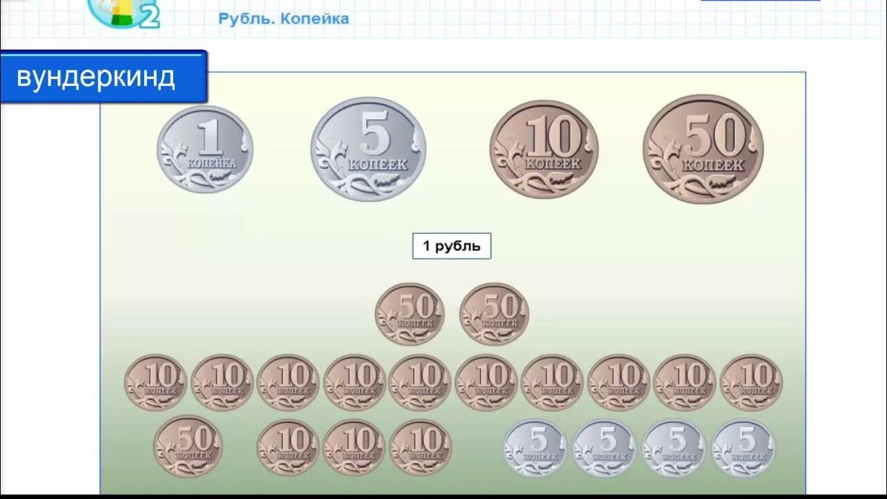 Запиши сколько копеек содержится в 1 р