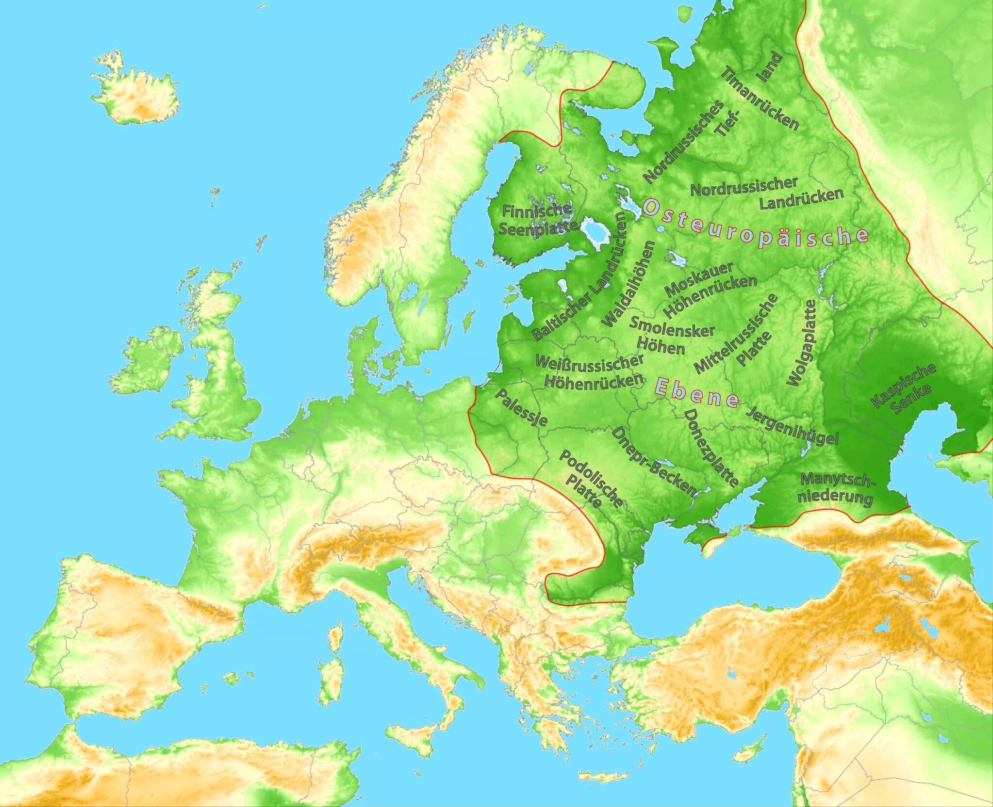 Равнины расположенные в европе