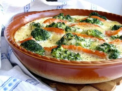 Запеканка с рыбой и брокколи в духовке