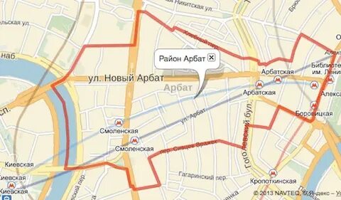 Старый арбат на карте