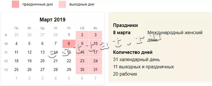 Выходные в марте. Как отдыхаем в марте. Март 2019 выходные.