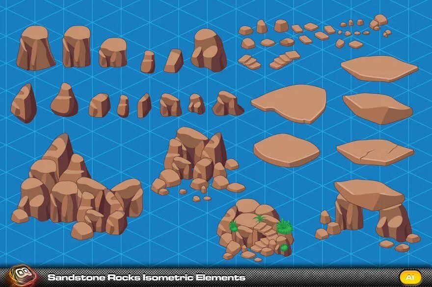 Element object. Spine 2d isometric. костная анимация в изометрии. isometric elements. isometric rocks.