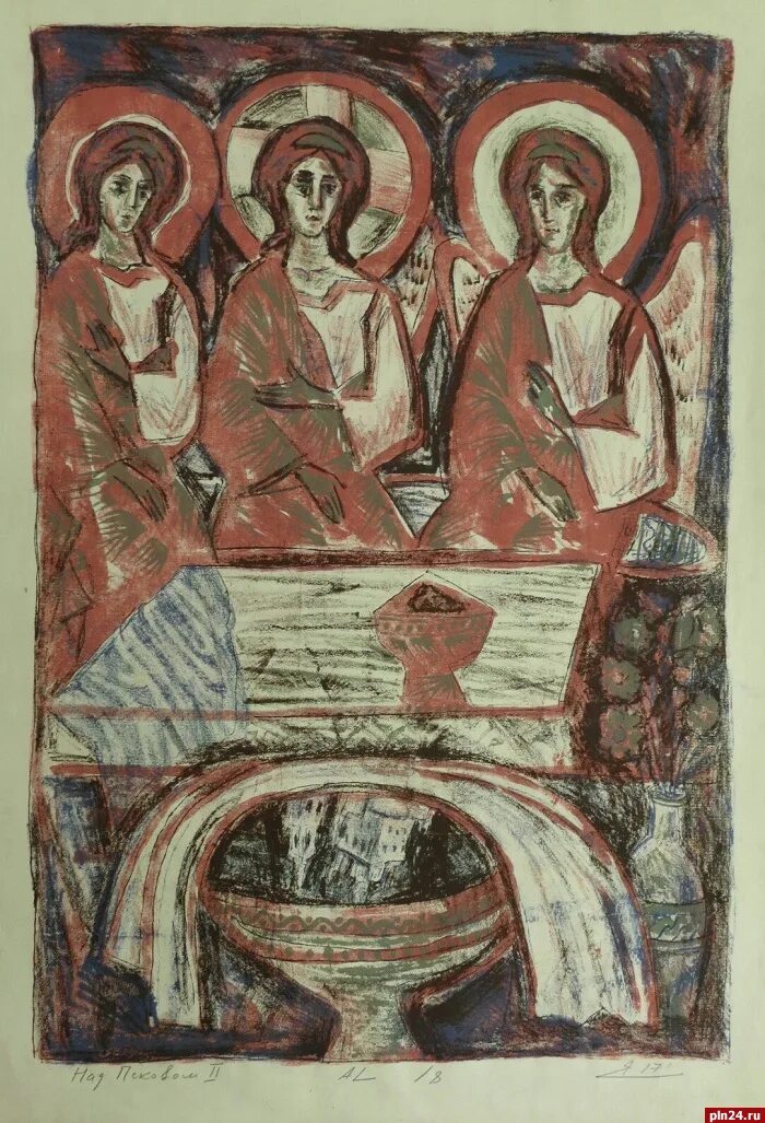 Псковская икона 14 века. Иконописец Яблочкин.