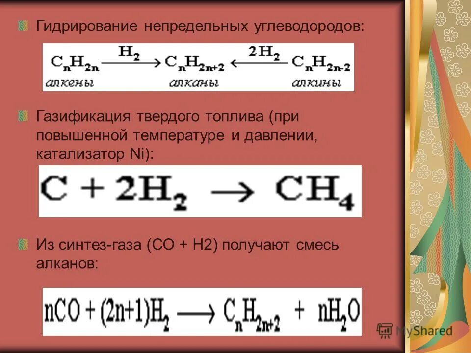 Классификация химических реакций в органической химии изомеризация. Гидрирование неопределенных углеводородов. Реакция гидрирования. Способ получения алканов гидрорирывания. Горение метана уравнение.