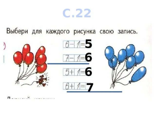 Выбери для каждого рисунка свою запись